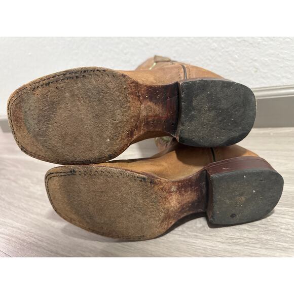 Quincy Women’s leather Square Toe cowgirl Boot in Honey w/ Roses embroidery 6.5 - Picture 15 of 15